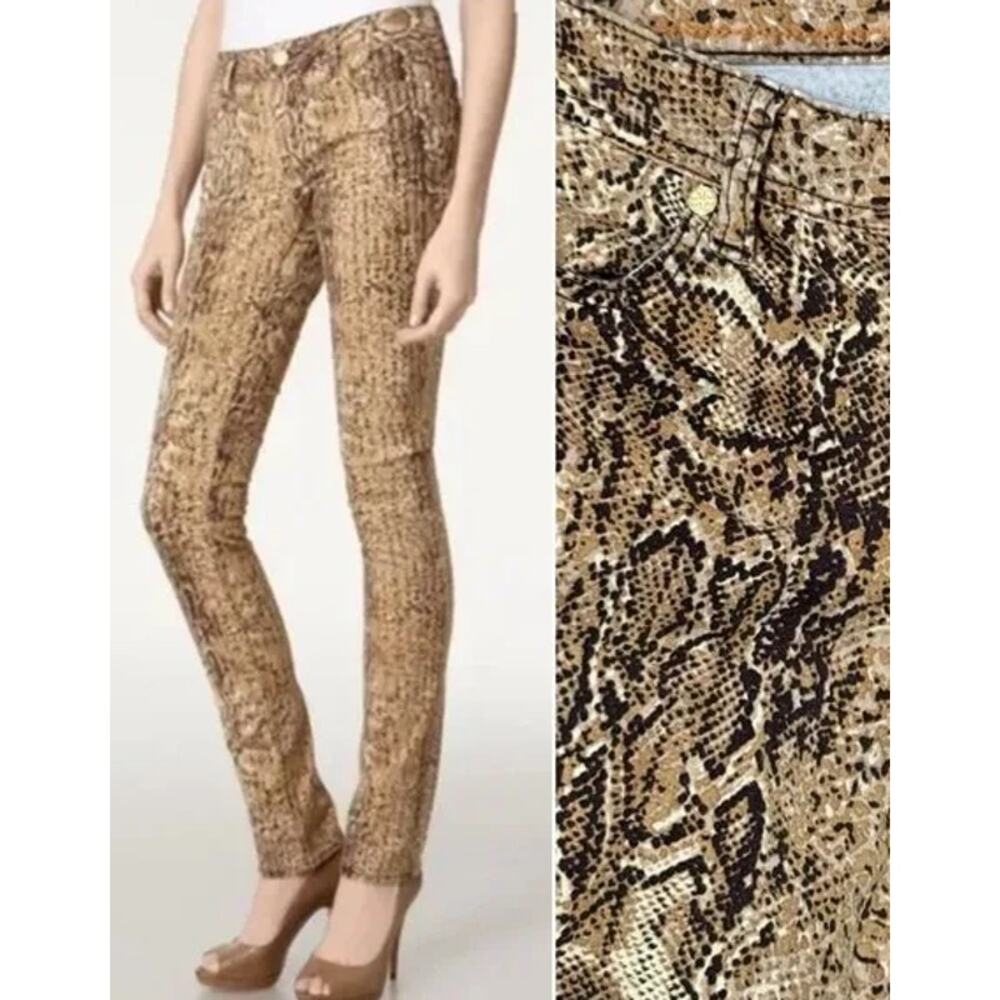 Tory Burch Snakeskin Python Print Super Skinny Je… - image 1